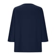 thumbnail image 6 of Perfectbot Women's Plus Size 3/4 Sleeve V-Neck Tee Casual Solid Color T-Shirt Sizes L-5X, 6 of 6