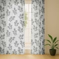 thumbnail image 6 of Vargottam Foliage Pattern Sheer Curtains for Tall Doors & Windows - Set of 2, 90", Grommet Top, Printed Georgette Light Filtering Panels for Home Decor, 6 of 9