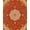 Orange Red, Pattern 2, variant on Design&I 8'x10' Washable Area Rug Extra Large Skid-Resistant Low Profile Distressed Scroll Border Traditional Patterned Hippie Vintage Orange Playful for Living Room, Family