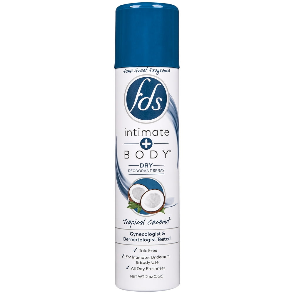 FDS Intimate + Body Feminine Deodorant Spray, Tropical Coconut, 2 Oz.