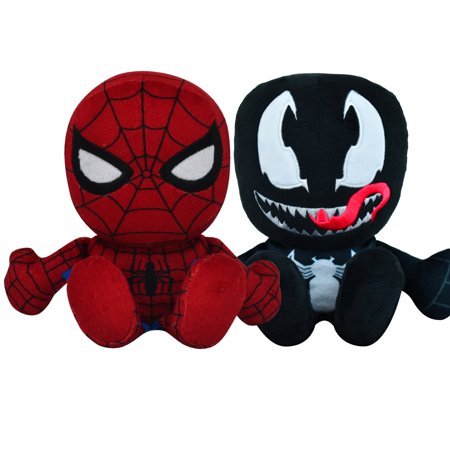 Bleacher Creatures Marvel Kuricha Bundle: Spider-Man and Venom Kuricha Plushies - Soft Chibi Inspired Sitting Plush …