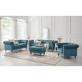 thumbnail image 3 of Rustic Manor Audriana Teal Velvet Chesterfield Loveseat 71L x 33.5W x 30.3H, 3 of 11
