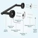 thumbnail image 4 of Toilet paper holder - wall-mounted metal bathroom flexible rotating tissue handle, stainless steel adjustable, paper towel holder, 4 of 4