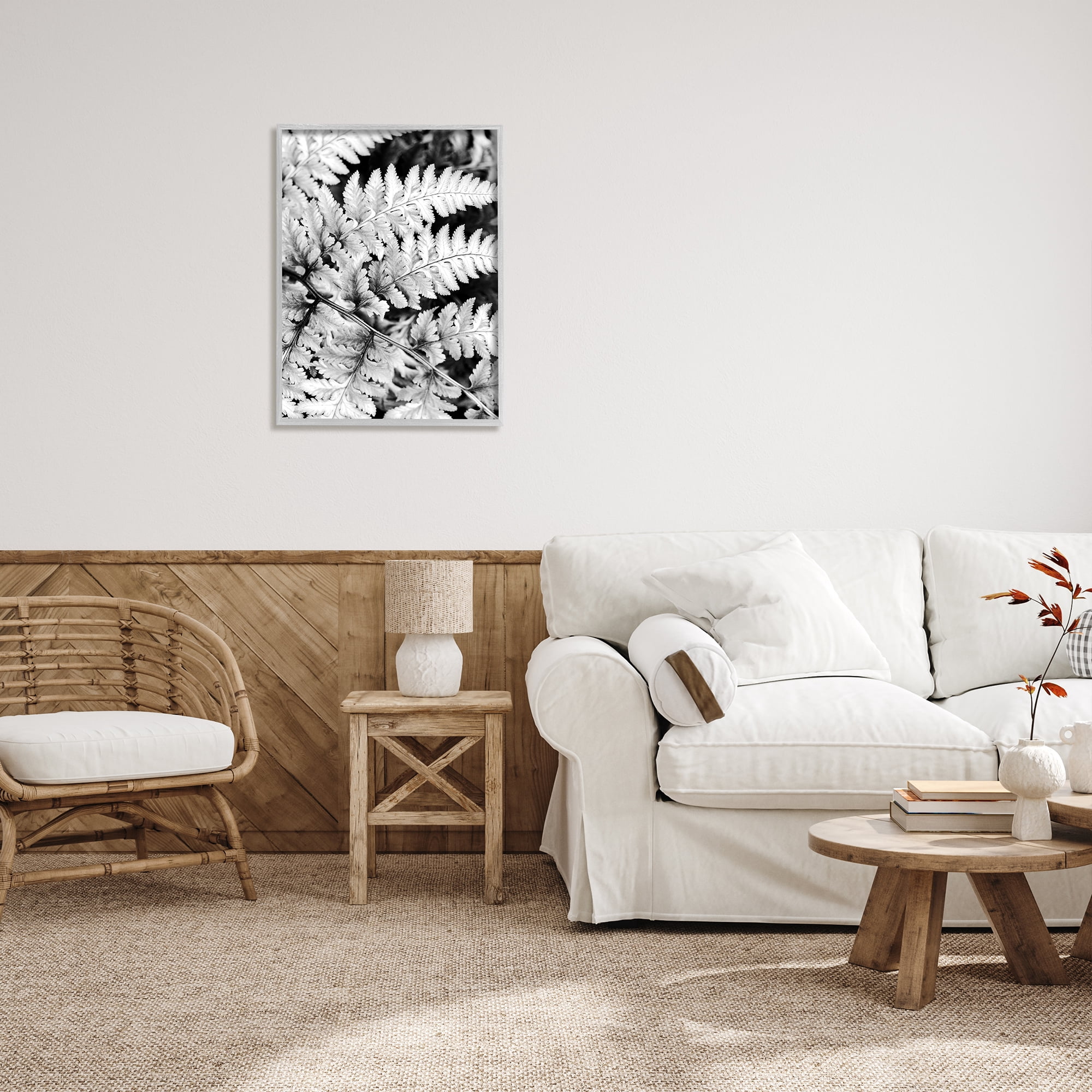 Stupell Indtries Forest Fern Fronds High Contrast Black White Photography,24 x 30,Design by Gail Peck