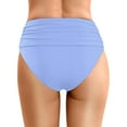 thumbnail image 2 of Women's High Cut Swim Bottoms - Ruched Beach Shorts with Drawstring - Full Coverage Swimsuit Bottom, S-XXL, 2 of 5