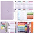 thumbnail image 1 of Cuaderno A6 ecológico y ligero de 6 anillas para viajes, escuela y oficina, color morado, 1 of 14