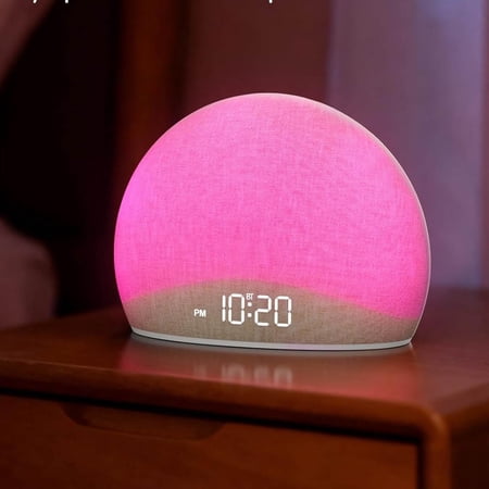 Sunrise Alarm Clock Radio – Wake Up Naturally with Gentle Light & Nature Sounds, Relax with Bluetooth Speaker & Night Light