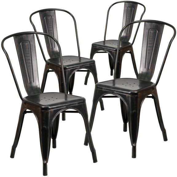 Flash Furniture Commercial Grade, Metal Indoor-Outdoor Stackable Chairs