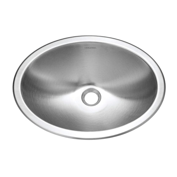 Houzer Opus 18 inch Stainless Steel Undermount Oval Bowl Bathroom Sink without Overflow - CH-1800-1