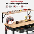 thumbnail image 3 of Workbench for Garage,ENJOYWOOD Heavy Duty 48 inch Wood Work Bench with Drawer and Wall Mounted Shelf,Rubber Wood Tabletop,2000 LBS Load Bearing Workstation Garage Desk Table Worktable, 3 of 8