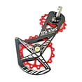 thumbnail image 2 of Desviador trasero de bicicleta 16T dientes Jockey polea jaula rueda guía Compatible con ajustes para accesorios de bicicleta de carretera Rojo 8700RD Cola Cambio trasero, 2 of 8