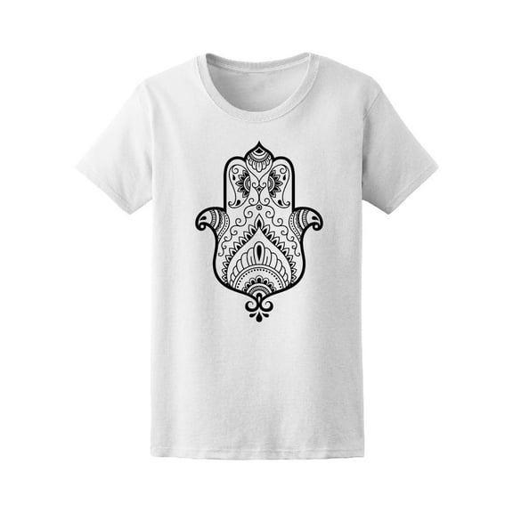 Tribal Floral Hamsa Hand T-Shirt Women -Image by Shutterstock, Female Small