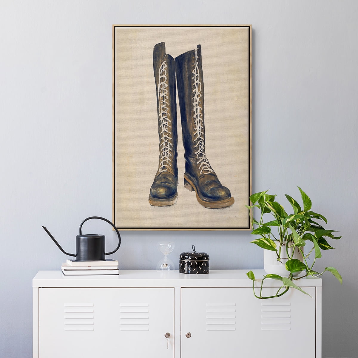 The Shoe Fits III V1 Framed Premium Gallery Wrapped Canvas - Ready to Hang - 17 x 25 - Natural Wood Floating Frame