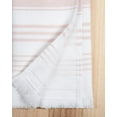 thumbnail image 3 of Sticky Toffee Hand Towels for Bathroom Set of 2, 100% Cotton, 28x16 in, Turkish White Soft Decorative, Blush Pink Striped Towels, 3 of 8