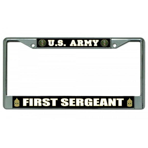 U.S. Army First Sergeant Photo License Plate Frame Free Screw Caps with this Frame