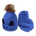 thumbnail image 3 of Esquirla Ensemble Chapeau Foulard d'Hiver pour Bébé Fille Tricoté Chaud Bleu, 3 of 8