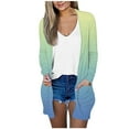 thumbnail image 1 of ZQGJB Lightweight Cardigans for Women Casual Tie Dye Gradient Printed Long Sleeve Open Front Kimono Tops Loose Fit Trendy Cozy Jacket Blouse Green L, 1 of 6