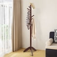 thumbnail image 2 of Costway Wooden Coat Rack Entryway Hall Tree 2 Heights w/ 11 Hooks Walnut, 2 of 9