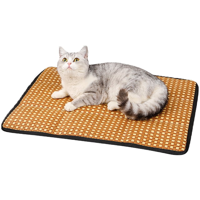 Estera tejida para cama de perro, estera de comida para gatos para pisos, estera para dormir para perros pequeños a XXX grandes, estera fresca no deformable para mascotas