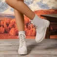thumbnail image 4 of Fankiway Bottines à Bout Rond pour Femmes Talon Bas Fermeture Éclair Latérale Automne Hiver Mode Bottes Confortables Décontractées Blanches, 4 of 9