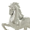 thumbnail image 5 of 12" x 12" Silver Ceramic Prancing Horse Sculpture, by DecMode, 5 of 10