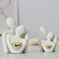 thumbnail image 2 of Mini Couple Statue Tv Stand Decor Abstract Sculpture Knick Knacks Home Couples Love Office Show Pieces White B, 2 of 7