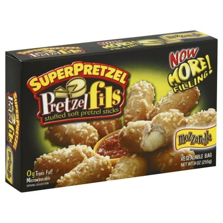 SuperPretzel Mozzarella Stuffed Soft Pretzel Sticks Pretzelfils 9 Oz Box