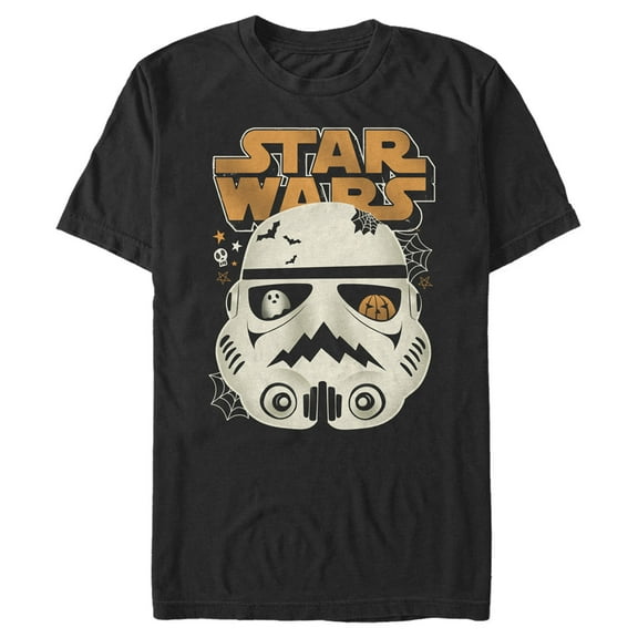 Men's Star Wars: A New Hope Halloween Scary Stormtrooper Helmet  Graphic Tee Black X Large