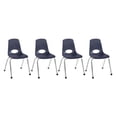 thumbnail image 1 of Factory Direct Partners 10382-NV 16" School Stack Chair, Stacking Student Seat with Chromed Steel Legs and Ball Glides for in-Home Learning or Classroom - Navy (4-Pack), 1 of 4
