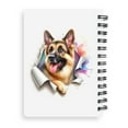 thumbnail image 2 of Funny Watercolor Adorable German Shepherd Peeking Through Torn Paper Effect Spiral Bound Journal Alsatian Dog Lover Gifts 5x7in Spiral Notebook - 00026, 2 of 5