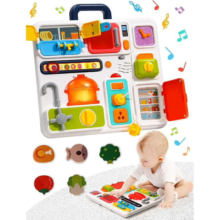 Busy Board Montessori Toys for 1 2 3+ Year Old Toddlers Sensory Toys Preschool Learning Activities Fine Motor Skills & Kitchen Cognition Babies Travel