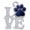 Navy Blue, variant on Delight Jewelry Silver-tone Love with Black Paw - Large Goldtone Big Sister Heart Charm Necklace, 17.5" 2" Extender