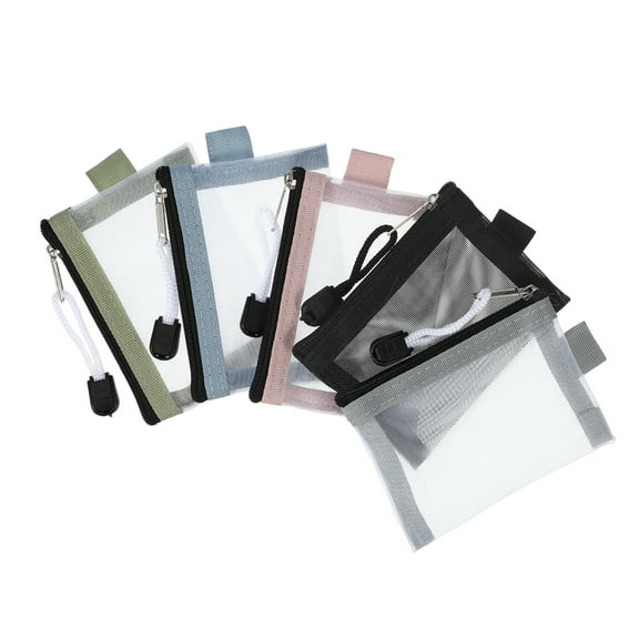 Vocoste 5pcs Mini Zipper Mesh Bags 4.33"x2.95" Nylon Small Zipper Mesh Pouch for Coin