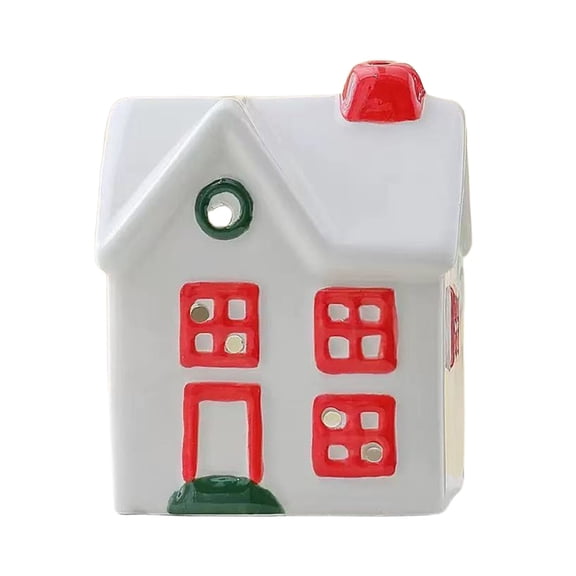 dajkiuy Small House Shaped Candle Holders, Ceramics Candle Stand for Home Decoration, Christmas Decor, Housewarming Gift