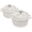 White, variant on Mini Cocotte 8 oz Mini Dutch Oven 0.25 qt. Cast Iron Garlic Roaster for Oven Garlic Confit Pot Ramekins with Lids Oven Safe Set of 2, Black