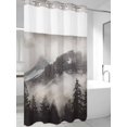 thumbnail image 4 of National Parks No Hook Shower Curtain Waterproof,Bathroom Curtains with Snap in Liners and See Through Top Window,Canadian Smokey Mountain Cliff Idyllic Hotel Style Bathtub Curtains Shower 36"Wx78"L, 4 of 8