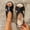 Black, variant on Women's Sandals Thick Soled Comfortable Casual Walking Flat Sandals Lightweight Slip On Open Toe Platform Summer Shoes White 5 Wide
