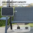 thumbnail image 5 of Outdoor Porch Swing with Polycarbonate Hardtop, 3 Seat Wicker Swing Chair Bench with Foldable Side Tables and Quick-Drying Foam Seat for Backyard Garden, Grey, 5 of 7