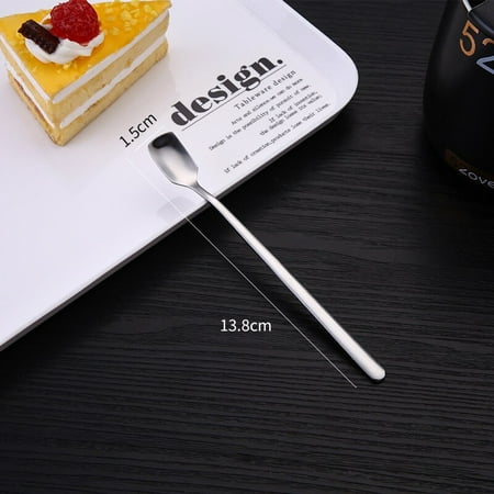 

4pc Coffee Tea Stir Spoon Long Handle Spoons Eco-Friendly Stainless Steel Tableware Kitchen Supplies