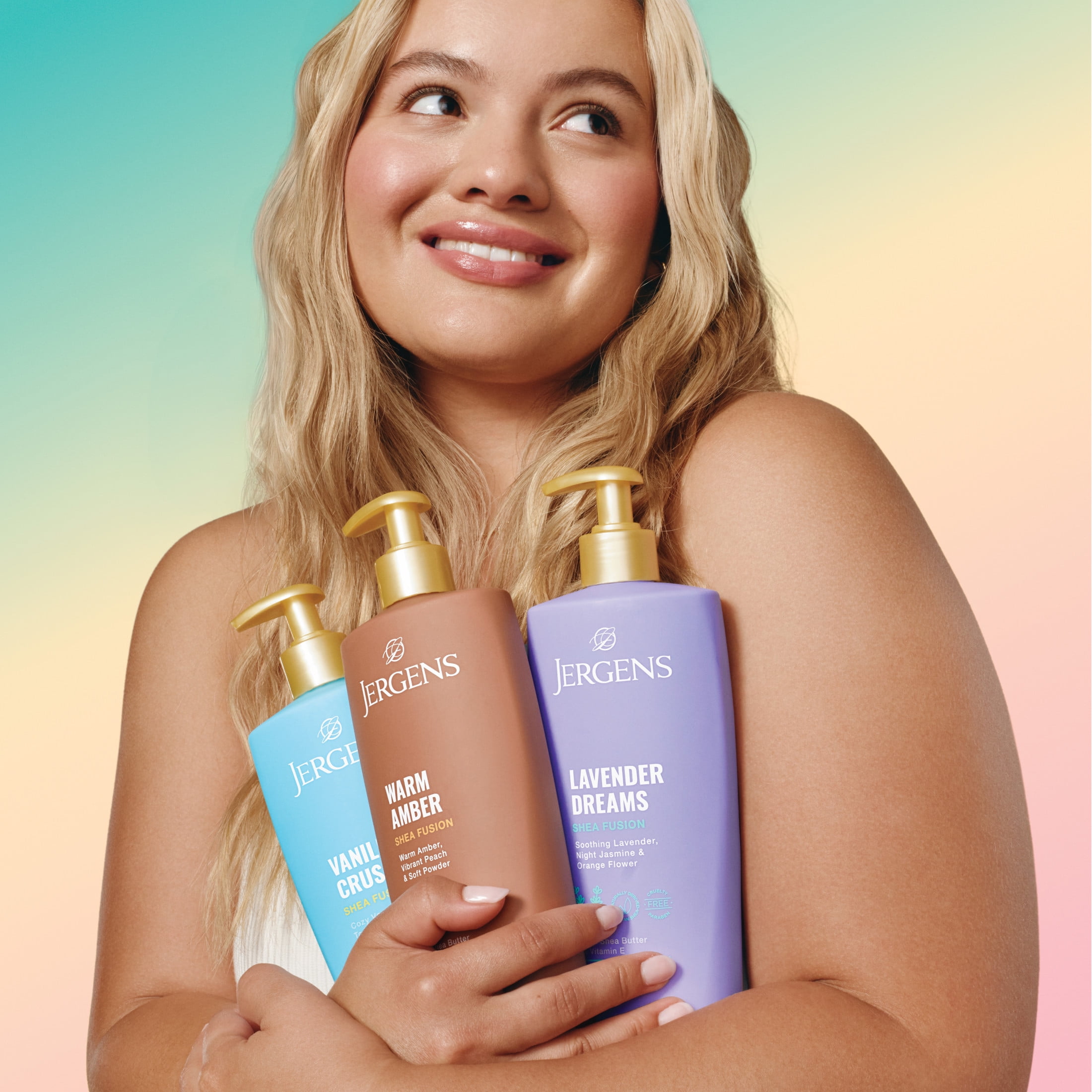 (5 pack) Jergens Shea Fusion Warm Amber Scented Body Lotion, Moisturizer for Dry Skin, 14 fl oz