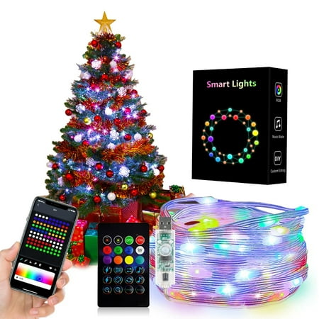 

10ft Led Strip Lights Bluetooth Smart App Music Sync RGB Color Changing Led Light Strip 30 Led Lights for Bedroom Room Home Decor Party Festival