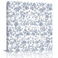 thumbnail image 2 of Blue Flower Wall Art Painting on Canvas, Vintage Farmhouse Boho Leaf Spring Summer Canvas Art Home Prints Wall Art Framed Modern Artwork for Living Room Bedroom Wall Decor 20x20in, 2 of 9