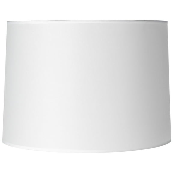 Springcrest Hardback White Medium Drum Paper Lamp Shade 15" Top x 16" Bottom x 11" Slant x 11" High (Spider) Replacement with Harp and Finial
