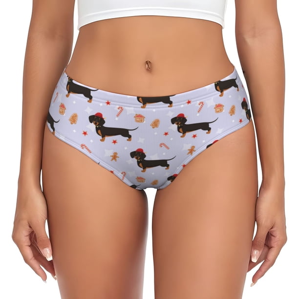 Fotbe Dachshund Dog Calzones Estampados para Mujer – Ropa Interior de Algodón, Cómoda, Suave y Elástica-X-Small