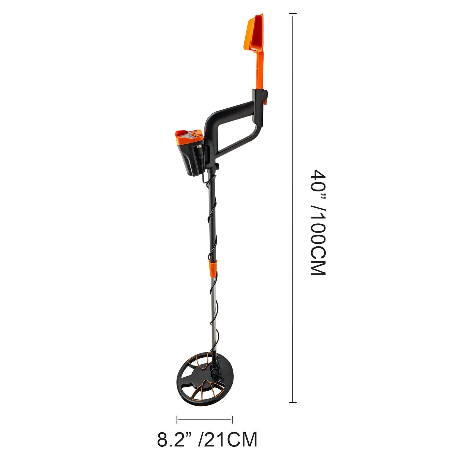Waterproof LCD Metal Detector for Adults & Kids – 2 Detection Modes, Adjustable 102-130cm Stem, Headphones & Dual-Head Shovel, High Sensitivity 16cm Depth, for Beach, Yard, Shallow Water Use