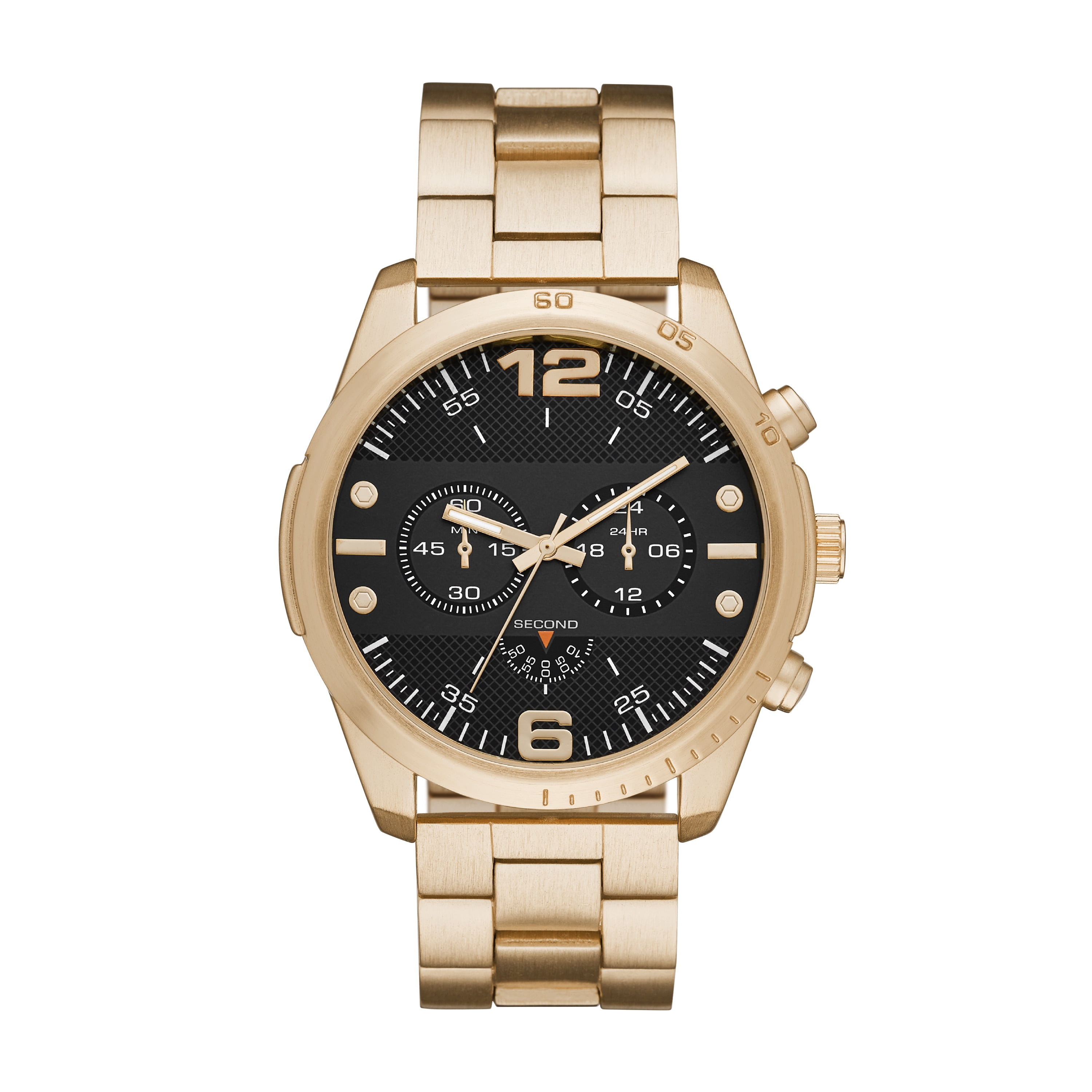 George Men's Goldtone Oversized Metal Bracelet Watch - Walmart.com
