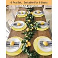 thumbnail image 4 of 13 Inch Round Placemats Set of 6, Yellow Retro Greek Key Non Slip Heat Insulation PP Table Mats, Geometric Greece Ancient Rustic Washable Place Mats for Kitchen Dining Party Table Decor, 4 of 7