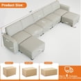 thumbnail image 2 of TROPOW 140" Large u Shaped Couch, Oversized Modular Sectional Sofa with Storage Ottoman, 7-Seater Comfy Combination Sofa, Deep Seat Couches for Living Room, 2 of 8