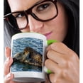 thumbnail image 2 of 3drose, Usa, California, San Luis Obispo County. Sea Otter Mom and Pup., 15oz Two-tone Green Mug, 2 of 6