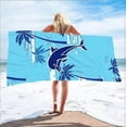 thumbnail image 5 of Large Beach Towel, 180 x 100cm Beach Towel, Microfiber Towel, Anti-Sand Quick Drying Beach Towel for Beach/Pool/Beach Chairs (Coconut Trees and Dolphi, 5 of 5